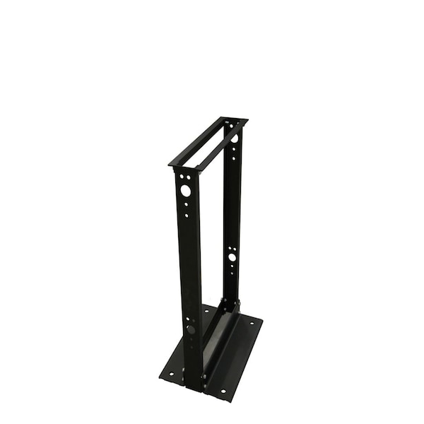 Quest Mfg 2-Post Open Frame Aluminium Floor Rack, 28U, 4' x 19", Black FR1904-28-02 - main